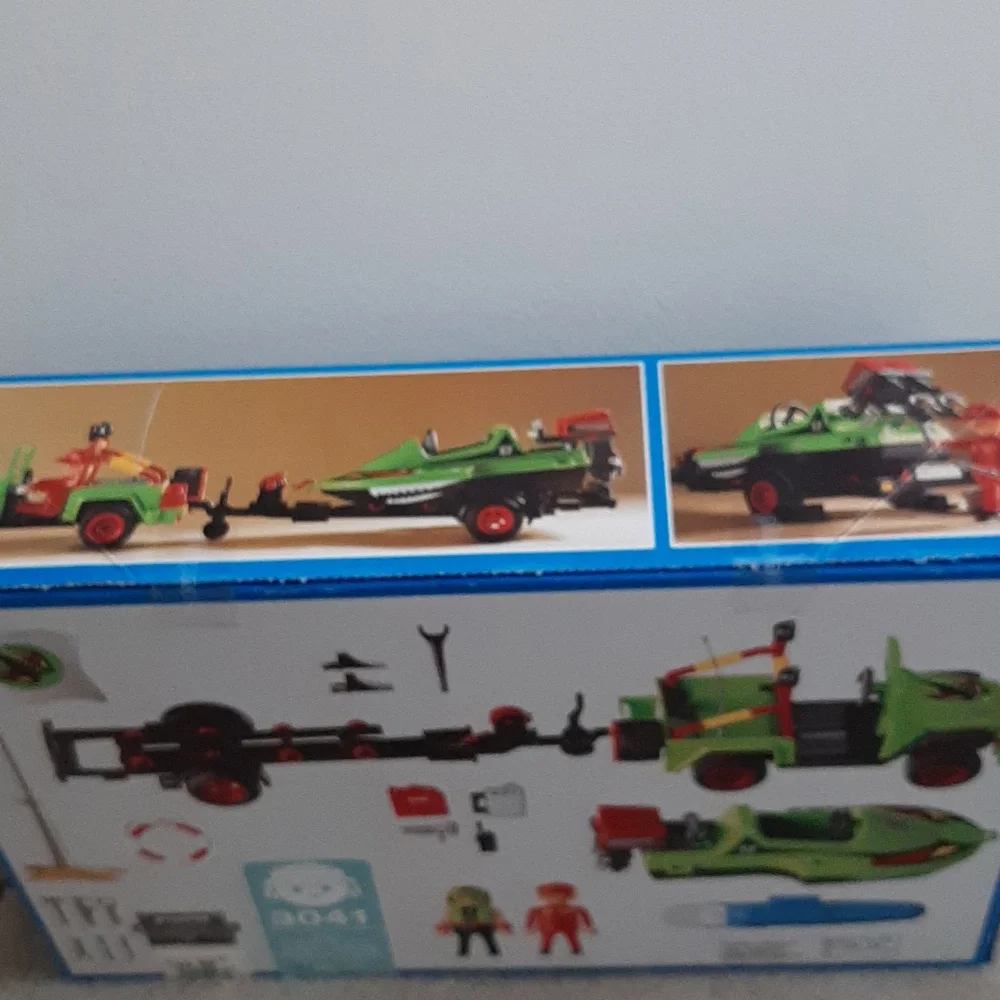 NIB Playmobil jeep ATV and speedboat set